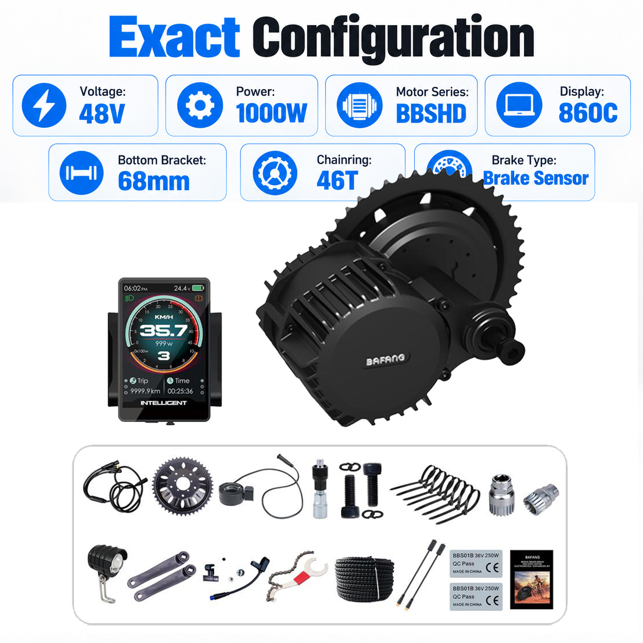 BAFANG 48V 1000W BBSHD middenm - Mid Drive Conversion Kit 1000W recensie en prijs